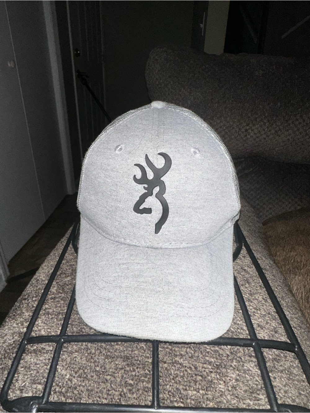 Browning Gray Men’s Cap with Deer Head Logo